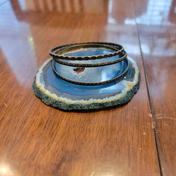 BOHO 3 PC Antiqued Bronze Bangle Bracelet Set - Picture 5 of 8